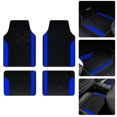 thumbnail image 3 of Leadwolf Car Floor Mats for Kia for EV6 Vinyl Carpet Protection Car Liners All Weather Velvet Colored Stripe Black and Blue 4pcs, 3 of 8