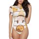 thumbnail image 1 of Balery Cute Bee Gnome Body de cuello redondo de manga corta para mujer Tops de manga corta Tops básicos-XX-Large, 1 of 7