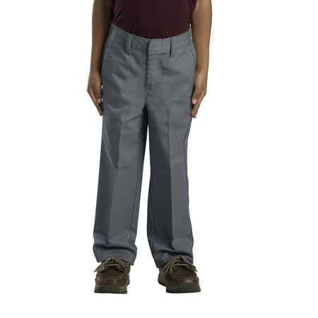 Size 4 Regular Dickies Boys Classic Fit Straight Leg Flat Front Pant, 4-7, Charcoal - 4 RG
