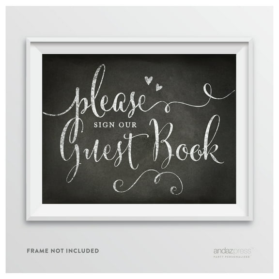 Sign Our Guestbook Vintage Chalkboard Wedding Party Signs