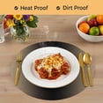 thumbnail image 4 of Beige Black Ombre Round 13 Inch Placemats Set of 8, Modern Gradient Abstract Art HeatResistant Non Slip Place Mats for Dining Table, Wipeable Braided Kitchen Table Mats for Housewarming, 4 of 9