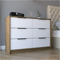 JERFIT 4-Drawer Dresser with 2 Cabinets, Modern Multicolor Chest of Drawers, 42 Inch Wide Storage Organizer for Bedroom