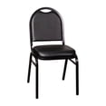 thumbnail image 2 of BizChair Commercial Grade 500 LB. Capacity Dome Back Stacking Banquet Chair in Black Vinyl with Black Metal Frame, 2 of 11