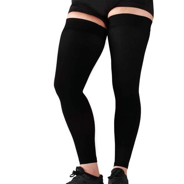 Medias de compresión alta ER para muslo sin pies elásticos para correr y jugar XL