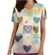 thumbnail image 1 of TaTaai Valentine Print Women Scrub Top Soft Cotton Relaxed Fit Short Sleeve V Neck Pocket Stretchy Breathable Work Casual Daily Wear Nurse Blouse Gift, 1 of 5