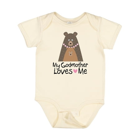 

Inktastic My Godmother Loves Me Godchild Bear Gift Baby Boy or Baby Girl Bodysuit