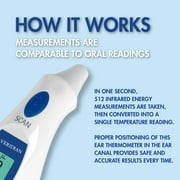 Veridian 1-Second Ear Thermometer | Tympanic Infrared Measurements | Fever Alert, Backlit Display