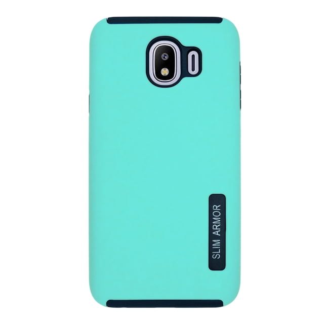 Funda new case doble capa mas vidrio templado para Samsung galaxy J4 2018 Menta Atti New Case