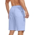 thumbnail image 3 of HAOMEILI Men's Shorts Casual Classic Fit Drawstring Summer Beach Shorts with Elastic Waist and Pockets, 3 of 6