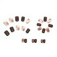 thumbnail image 3 of Fofosbeauty 24pcs Press on False Nails Tips, Square Fake Nails, Square Mocha Brown Halo With Ice Tan, 3 of 7