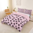 thumbnail image 2 of Homewish Black Dog Paw Prints Duvet Cover Queen,Pink Queen Bedding,Pink Reversible,3pcs,1 Duvet Cover and 2 Pillowcases, 2 of 6