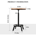 thumbnail image 3 of LOKKHAN Adjustable Swivel Bar Table 30"-35.4" Round Wood Tabletop 23.6" Dia, Rustic Industrial Kitchen Dining Living Party Office Coffee Bistro Breakfast Pub Table,Space-Saving, 3 of 9