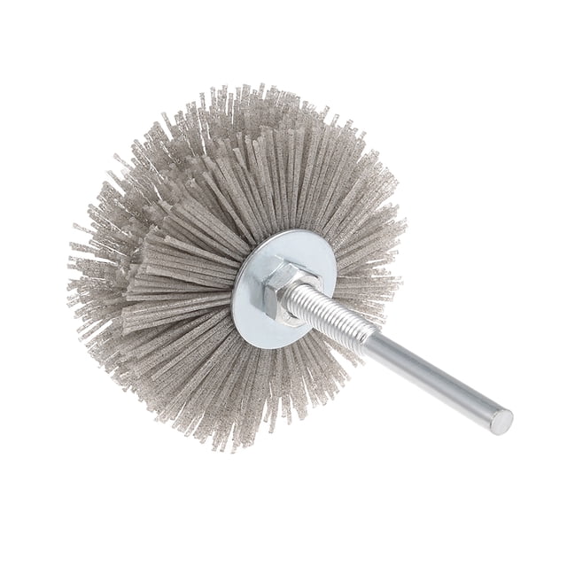 Cepillo de Rueda de Nylon 180 Granos Cabezal Abrasivo con Vástago Roscado de 6mm