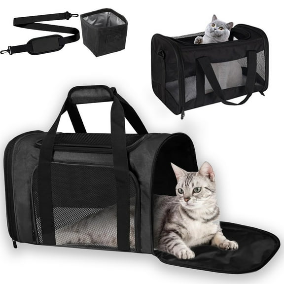 Cat Carrier, Animal Carriers,Soft Sided Cat Carriers,Foldable Pet Travel Carrier for Small Medium Cats Puppies Dogs Up to 15 Lbs,Carrier for Travel Vacation Leisure Hiking