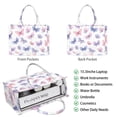 thumbnail image 2 of Large Capacity Tote Bag,White Background Butterfly Pattern Handbag Fashion Luxury Tote Bag,15.7"x13"x 5.1" Inches,Laptop Compatible, 2 of 6