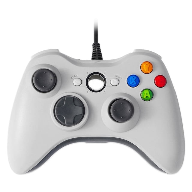 Controlador Con Cable Controlador Juegos Gamepad Ergonómico para Xbox 360 (blanco)