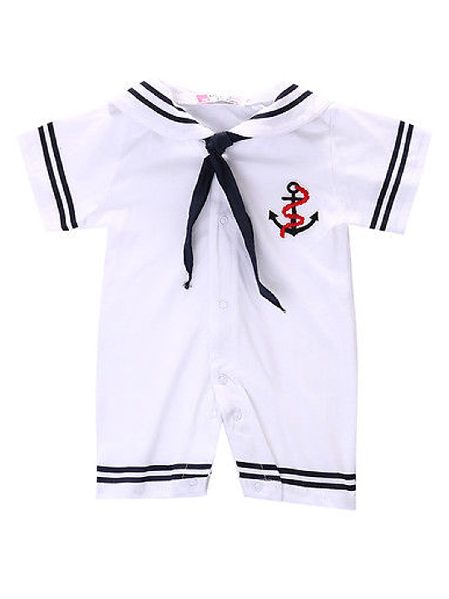 Newborn Infant Baby Boy Girls Sailor Romper Jumpsuit Bodysuit Outfit Clothes Set 