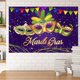 thumbnail image 5 of Decoración del hogar, decoración de habitaciones, decoración de paredes Fondo de tela de Mardi Gras Máscara de Mardi Gras Tema de carnaval de mascarada Fondo de poliéster, 5 of 6