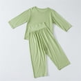 thumbnail image 6 of Auroural 18 month girl clothes sets Children's Solid Color Round Neck Long Sleeved Top Elastic Waist Pants Home Clothes Two-piece Set, 6 of 8