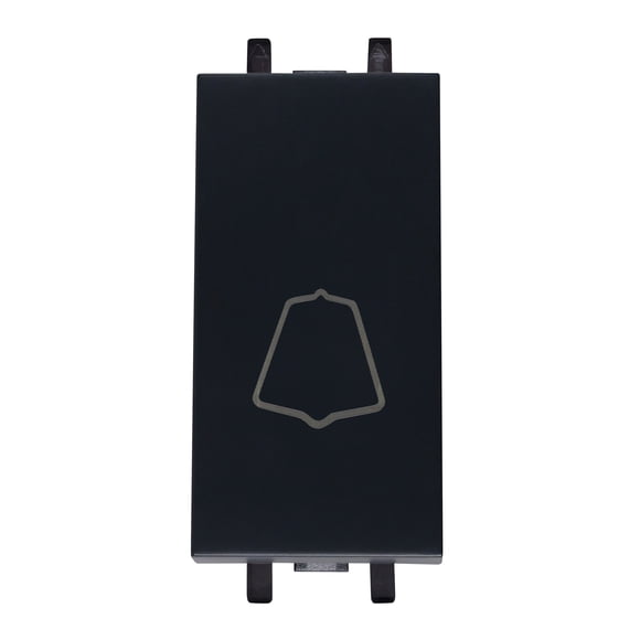 Estevez, Botón Timbre Campana, Negro Carboncillo, Gamma, 2.2 x 4.5 cm, Nuevo