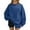 Navy, variant on UJNDER Oversized Sweatshirt for Women Solid Color Crew Neck Pullover Long Sleeve Casual Lined Navy S