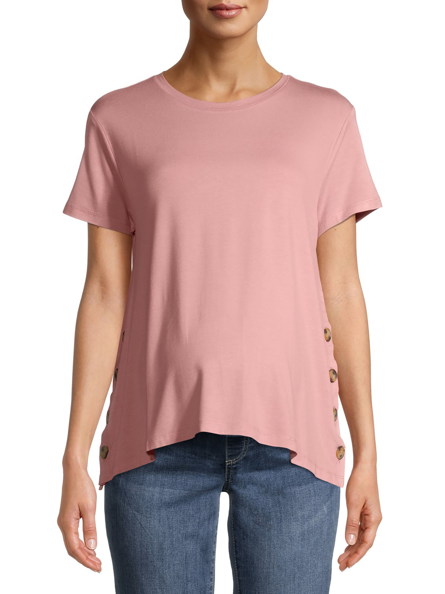 Planet Motherhood Maternity Women's Nursing T-Shirt with Side Buttons