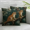 thumbnail image 3 of JEUXUS Pillow Cover,Tiger and Peacock Throw Pillow Case Modern Cushion Cover Square Pillowcase Decoration for Sofa Bed Chair Car, 3 of 5