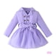 thumbnail image 1 of Eliza-Girls Otoño Casual A-line Vestido De Manga Larga Solapa Tul Patchwork Con Cinturón, 1 of 4