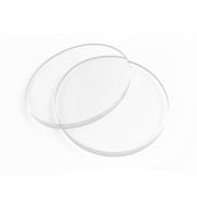 Plexiglass Sheet, 6 inch Diameter 1/4" Clear Round Acrylic sheet, Pack of 2 Cake Disc, Flat Edge Plexiglass Table Top, Lucite Circle Round Disc by Fab Glass and Mirror