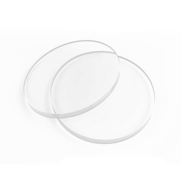 Plexiglass Sheet, 10 inch Diameter 1/4" Pack of 2 Clear Round Acrylic