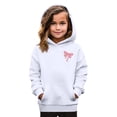 thumbnail image 2 of Mfakffe Girls Hooded Sweatshirt Cute Bow Print Long Sleeve Pullover Hoodie Casual Loose Fit with Front Pocket for Spring Fall, 2 of 5
