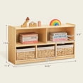 thumbnail image 3 of MEEYOO 5-Compartment Storage Cabinet 44.6L", Kids Bookcase and Toy Organizers, Ideal Montessori Book Shelf for Kids Rooms, Playroom, Nursery, Classroom, Kindergarten, 3 of 8