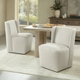 thumbnail image 2 of CHITA Modern Dining Chair with Casters, Upholstered Dining Room Chairs, Fabric in Linen, 2 of 14