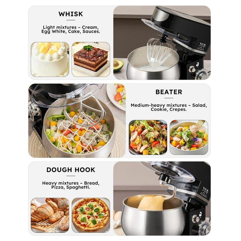 Casualife Stand Mixer, 6.5-QT 6-Speed Tilt-Head Kitchen