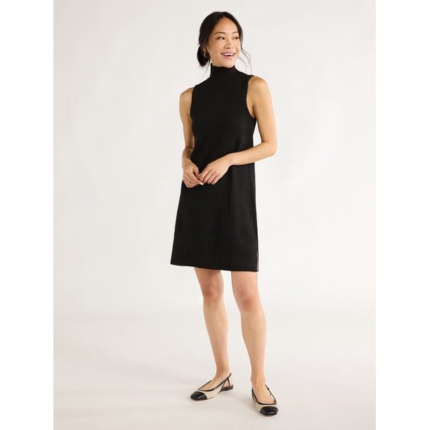 green emerald velvet dress Sammy Turtleneck Sleeveless Dress – RCDCessentials