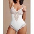 thumbnail image 2 of SMZ Women's Sexy Lace Shapewear Bodysuit Corset Slimming Body Shaper Tummy Control Body Shaper V Neck Camisole Nightwear, 2 of 13