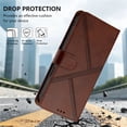 thumbnail image 7 of Leather For Apple iPhone 14 Pro, Flip Wallet Leather Case With Card Holder Magnetic Closure Protective Phone Cases Cover,Brown,For iPhone 14 Pro, 7 of 7