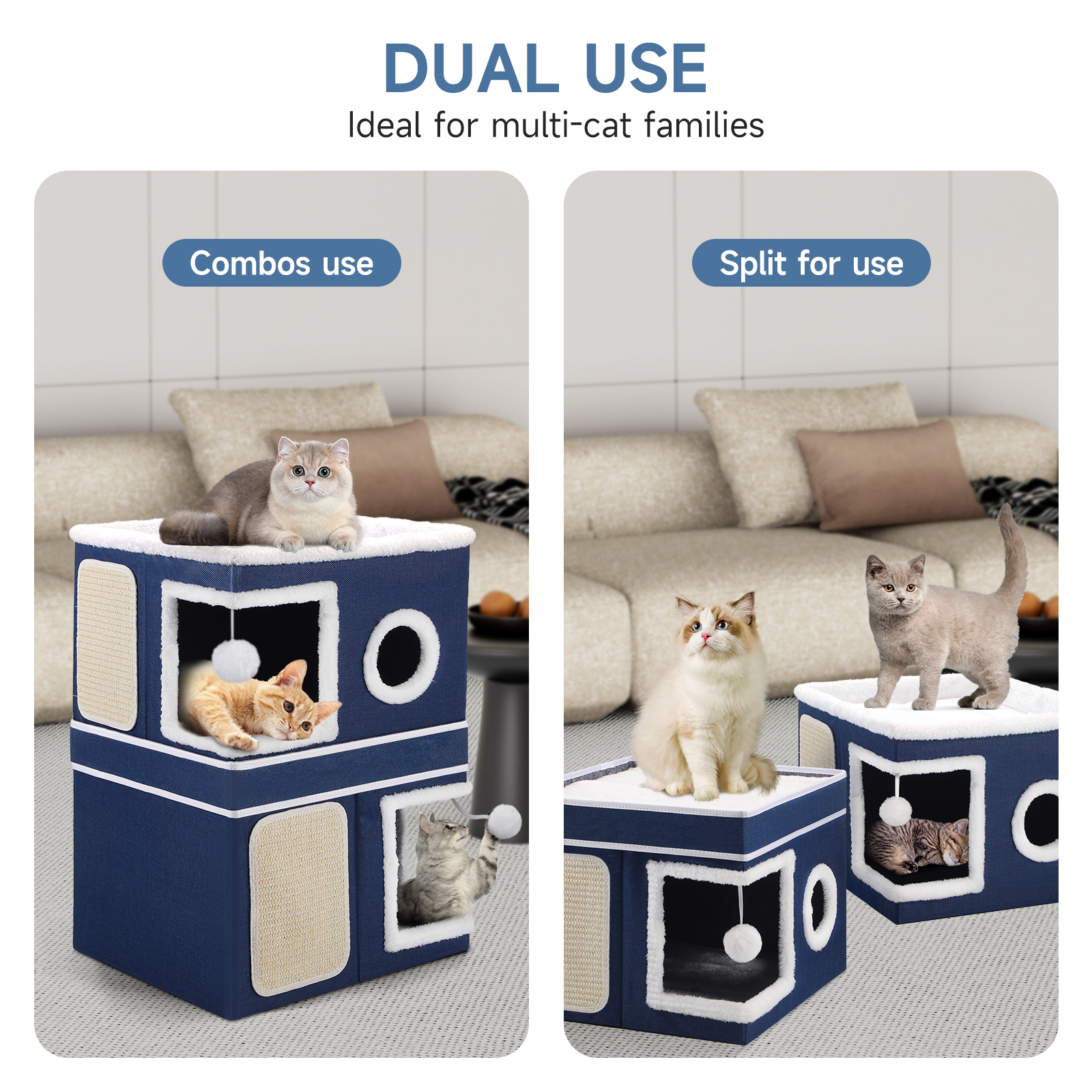 PINETUX 2-Storey Cat House With Scratch Pad photo 4