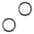 thumbnail image 3 of Langgg Leather Steering Wheel Soft Cover Covers Protector Anti-skip Vehicle Abrasion-resistant Automotive Accessory Decor No.01 2Set, 3 of 6