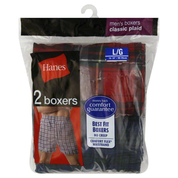 Hanes - Tartan Boxers with Comfort Flex Waistband 2-Pack - Walmart.com ...