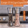 thumbnail image 4 of Original Stainless Steel Salt and Pepper Grinder Set - Adjustable Ceramic Sea Salt Grinder & Pepper Grinder - Tall Glass Salt and Pepper Shakers - Pepper Mill & Salt Mill, 4 of 5