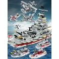 thumbnail image 2 of Navy War Chariot Ship Army Boat Plane Model Warships Building Blocks Compatible With Lego  Construction Set for Boys Bricks Toys, 2 of 7