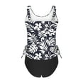 thumbnail image 6 of OCLCCG Tummy Control Tankini Swimsuit for Women Two Piece V Neck Side Drawstring Swimwear with Bottom Fashion Printed Ruched Bathing Suit, 6 of 7