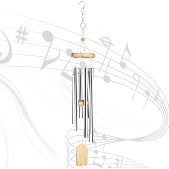 Outdoor Wind Chime,Classic Wind Chimes for Outdoor Indoor Decor Smooth Melodic Tones Chime for Garden Patio Balcony and Home - 25 Inch with 6 Tubes & DIY Pendants for Outdoor Garden Patio Decor