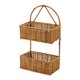 thumbnail image 1 of Cesta colgante de pared de ratán sintético, cesta tejida para colgar en cocina, organizadora decorativa para sala de estar, jardín, balcón y hogar. Rectángulo de 2 capas, 1 of 8