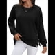 thumbnail image 3 of Sudaderas de Gran Tamaño para Mujer, Sudaderas de Larga, Camisetas con Abertura Lateral, Tops, Conjuntos para Adolescentes. Negro M, 3 of 10
