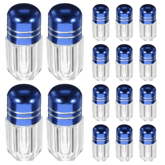 Topbathy 20Pcs Empty Plastic Bottles with Caps Blue Travel Pill Container for Storage
