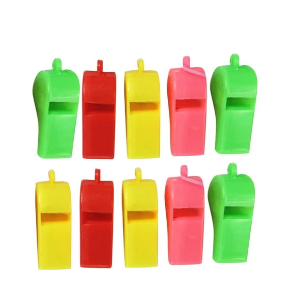 EASTIN Party whistle 10pcs Party Games Plastic Whistles with Lanyard (Random Color)
