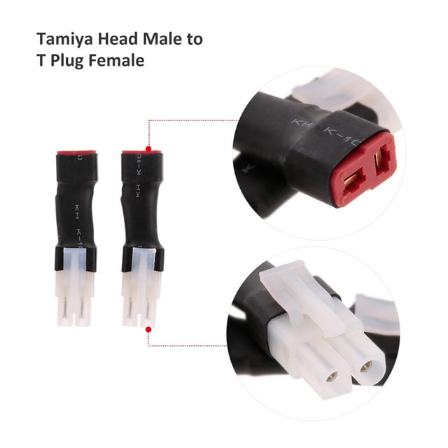 2pcs Tamiya Head Male to Deans Style T Plug Female Connector Adapter Convertor