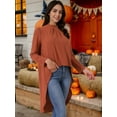 thumbnail image 2 of DARING DIVA Women's High Low Asymmetrical Hem Dressy Casual Blouse Brick Red S, 2 of 8